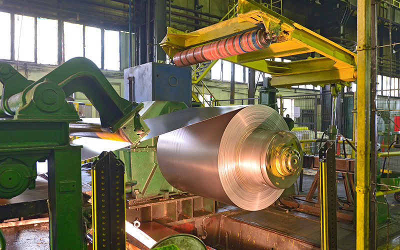 Zinc coils of stell in steel plant